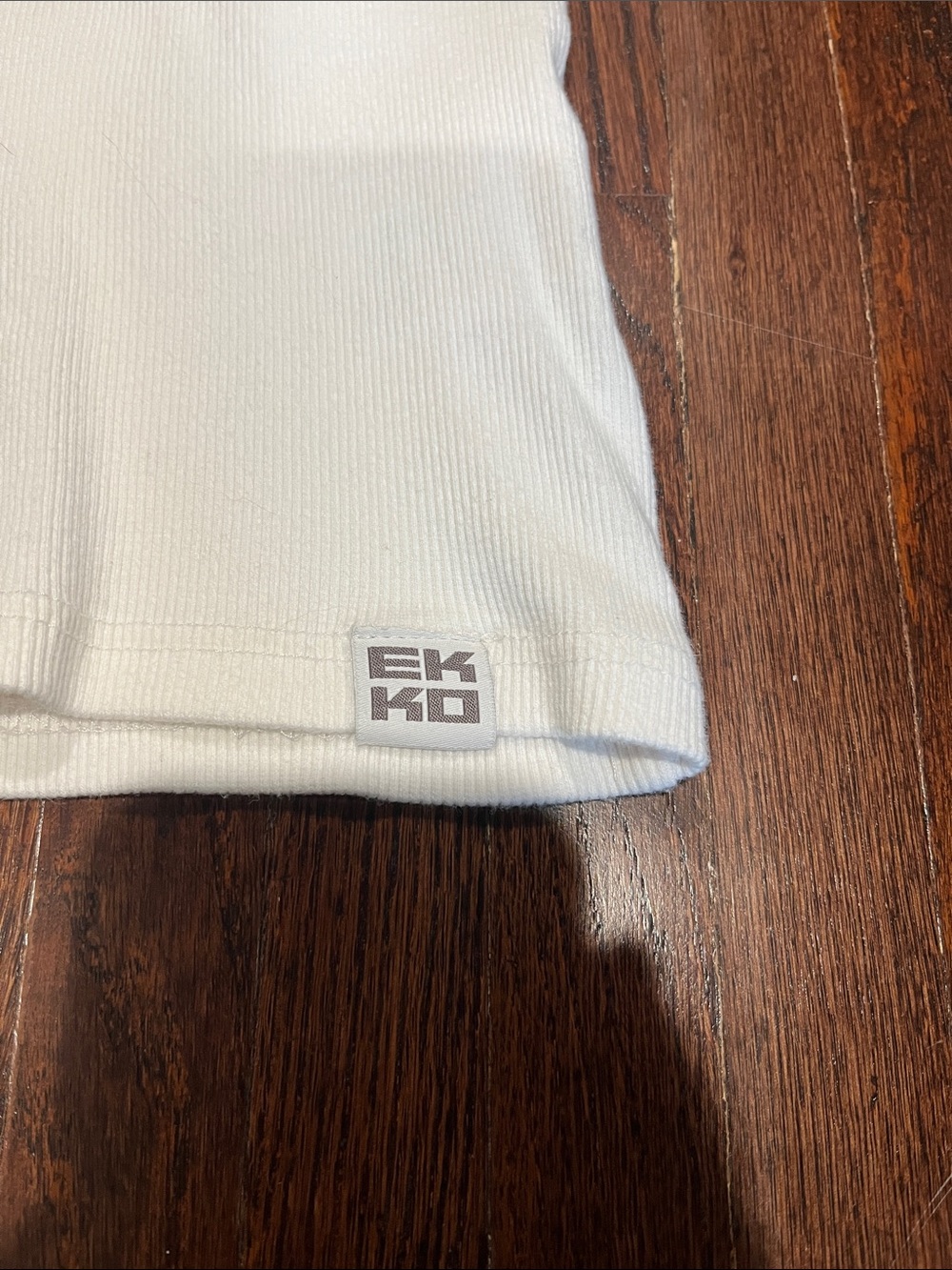 Ekkovison Men’s White Ribbed Tank Top - Picture 3 of 4